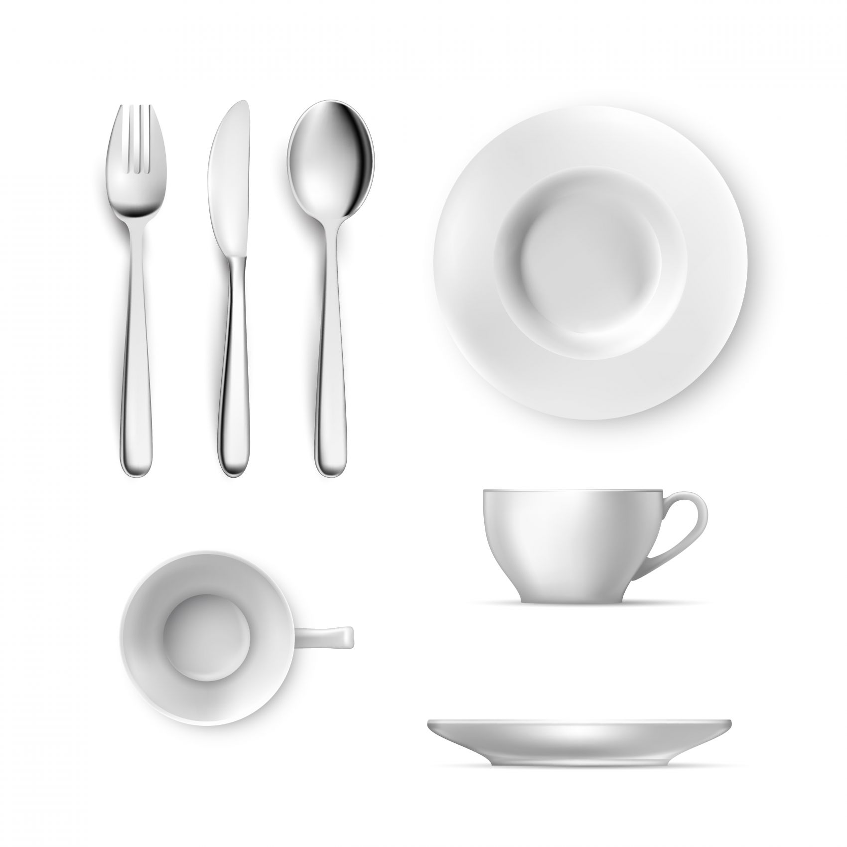 白色精致西餐餐具 渲染完美用餐氛圍的質感元素