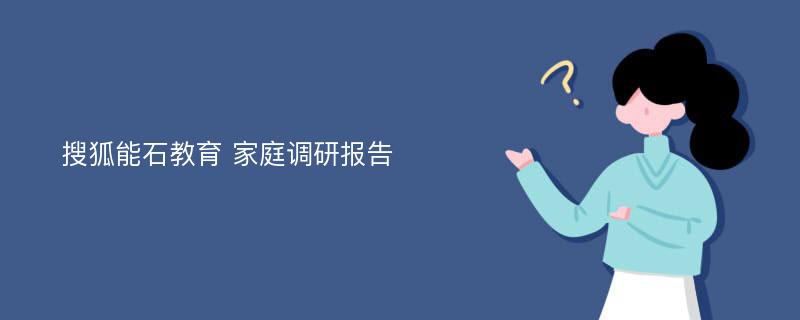 搜狐能石教育 家庭调研报告