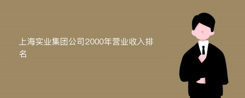 上海实业集团公司2000年营业收入排名
